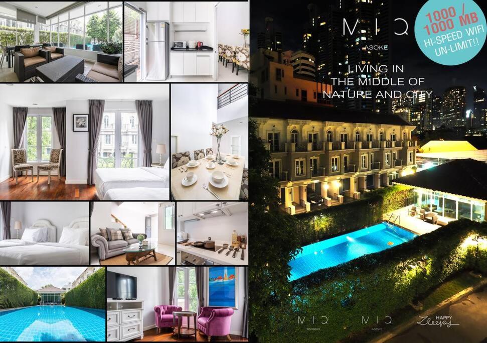 曼谷MIQ_home901/Asok BTS/Resort Pool/12pax/1000MbWifi的一张带游泳池的酒店照片