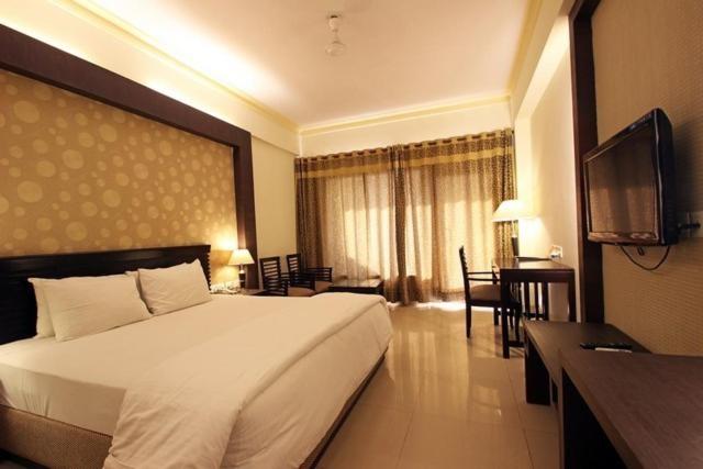 尼玛纳Shiva Oasis Resort的酒店客房设有一张大床和一台电视。