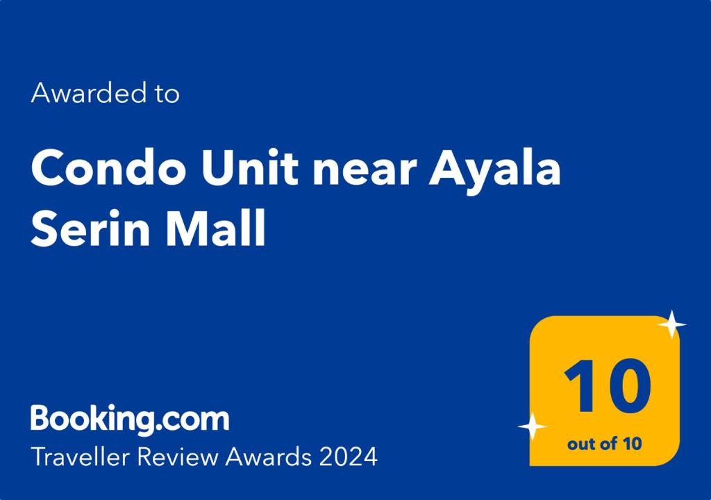 大雅台Condo Unit near Ayala Serin Mall的靠近Ayala sentinel商场的取消单元的屏幕照