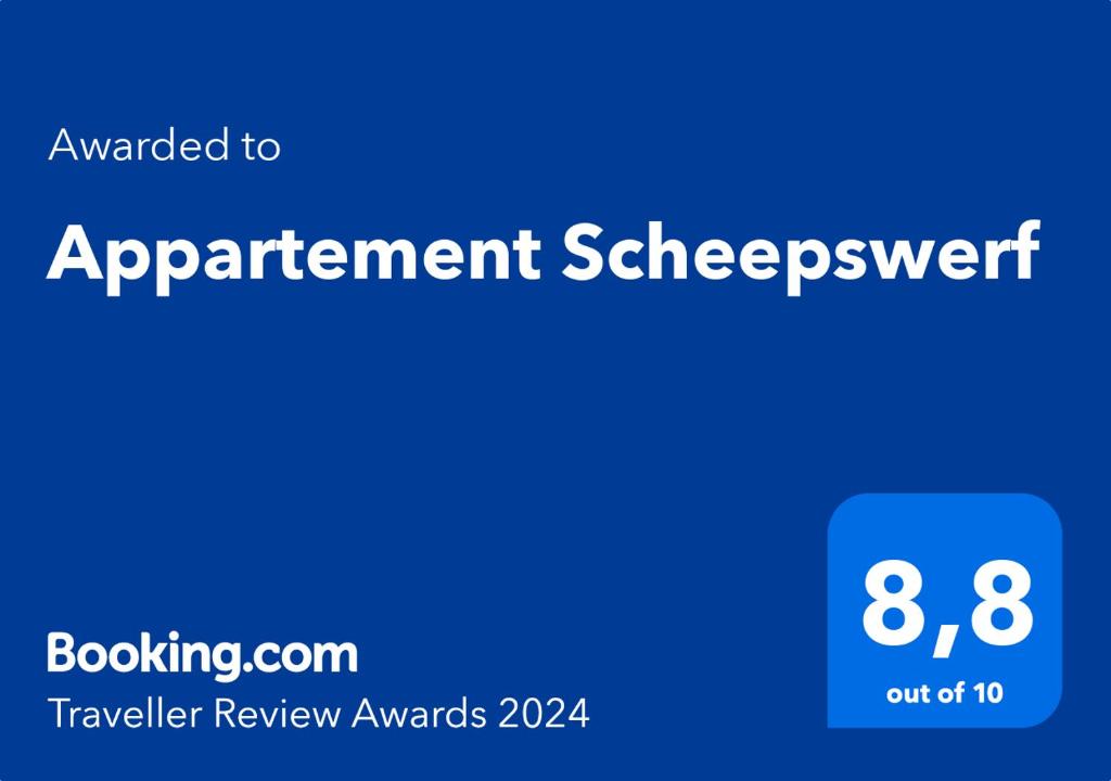 巴勒哈姆斯泰德Appartement Scheepswerf的上面有蓝色的标志,上面有指定人员字样