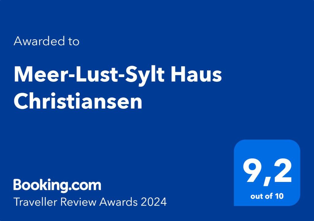 韦斯特兰Meer-Lust-Sylt Haus Christiansen的蓝色的屏幕上,单词需要只是搅拌一下