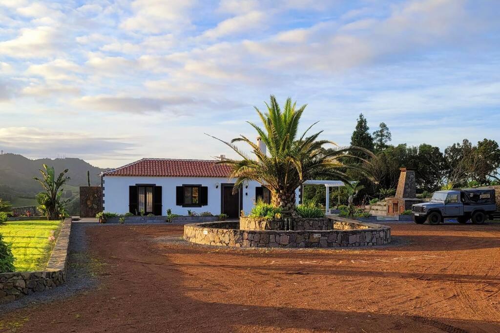 波尔图镇Quinta Erva Doce的前面有棕榈树的房子