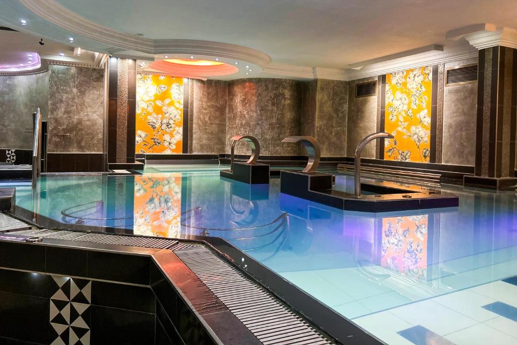 阿林萨尔Hotel Princesa Parc Excellence的在酒店房间的一个大型游泳池