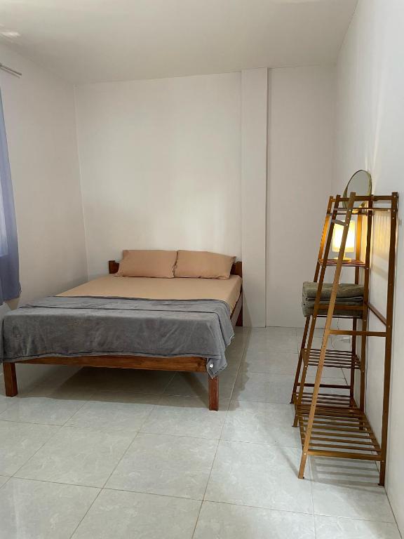 爱妮岛Buhay Probinsya - Bubolongan的一间卧室设有一张床和梯子