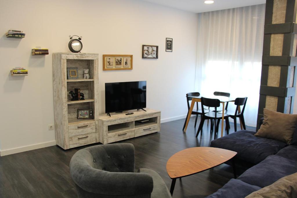 瓦伦西亚Apartment Sofi的带沙发和电视的客厅