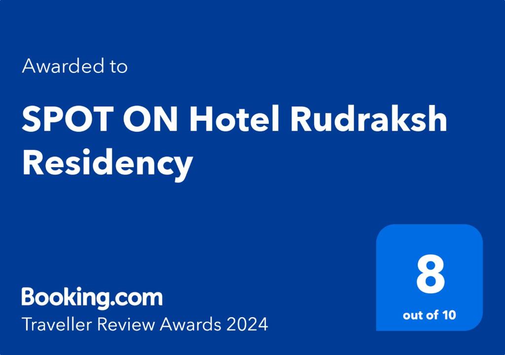 比莱Hotel Rudraksh Residency的蓝标显示酒店路德基可靠性的点