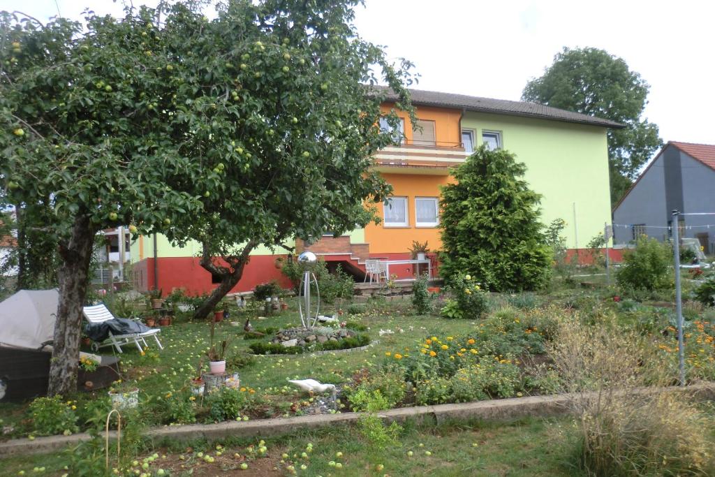 Freiensteinau盖斯特兹米尔瓦格尔斯贝尔格旅馆的房屋前的花园