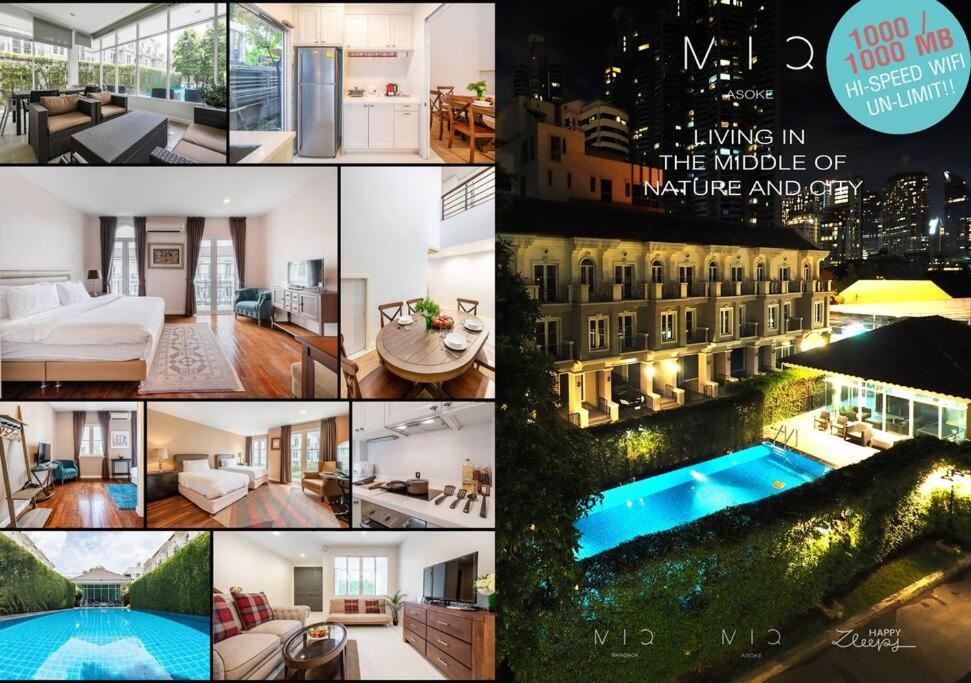 Klong ToiMIQ_home403/Asok BTS/Resort Pool/9pax/1000MbWifi的一张带游泳池的酒店图片