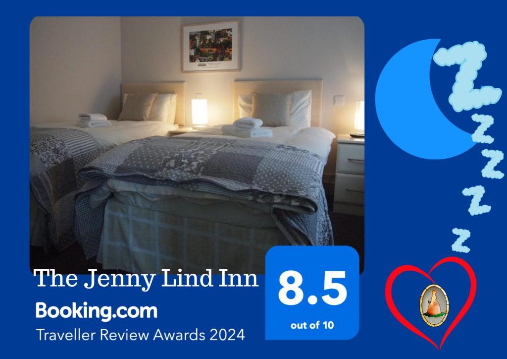 海斯廷斯The Jenny Lind的酒店客房,配有一张心形床