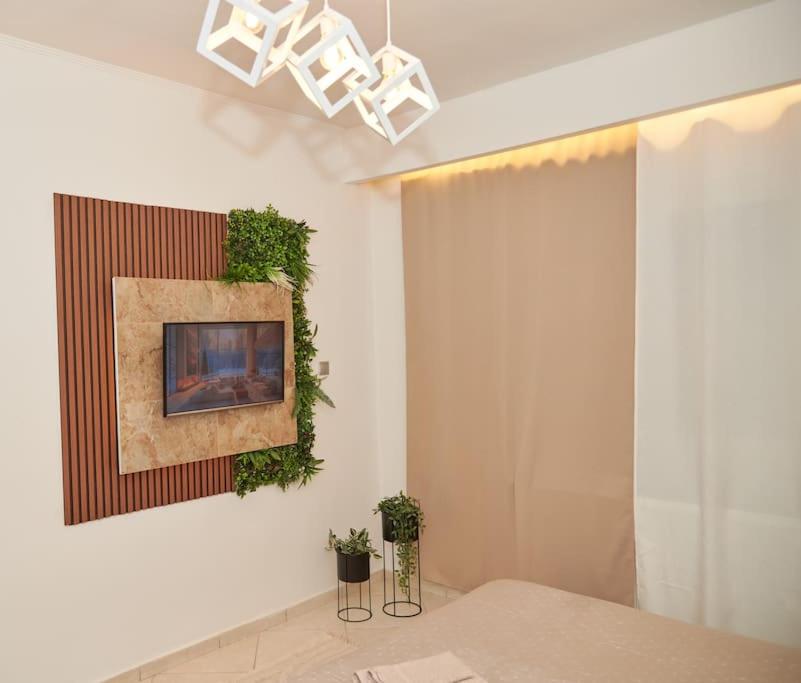 弗洛里纳Florina Modern Studio的墙上有植物画的房间