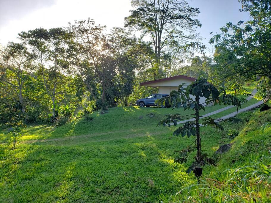 图里亚尔瓦Studio House in Eco-Farm: nature, relaxing, hiking的停在房子前面的汽车