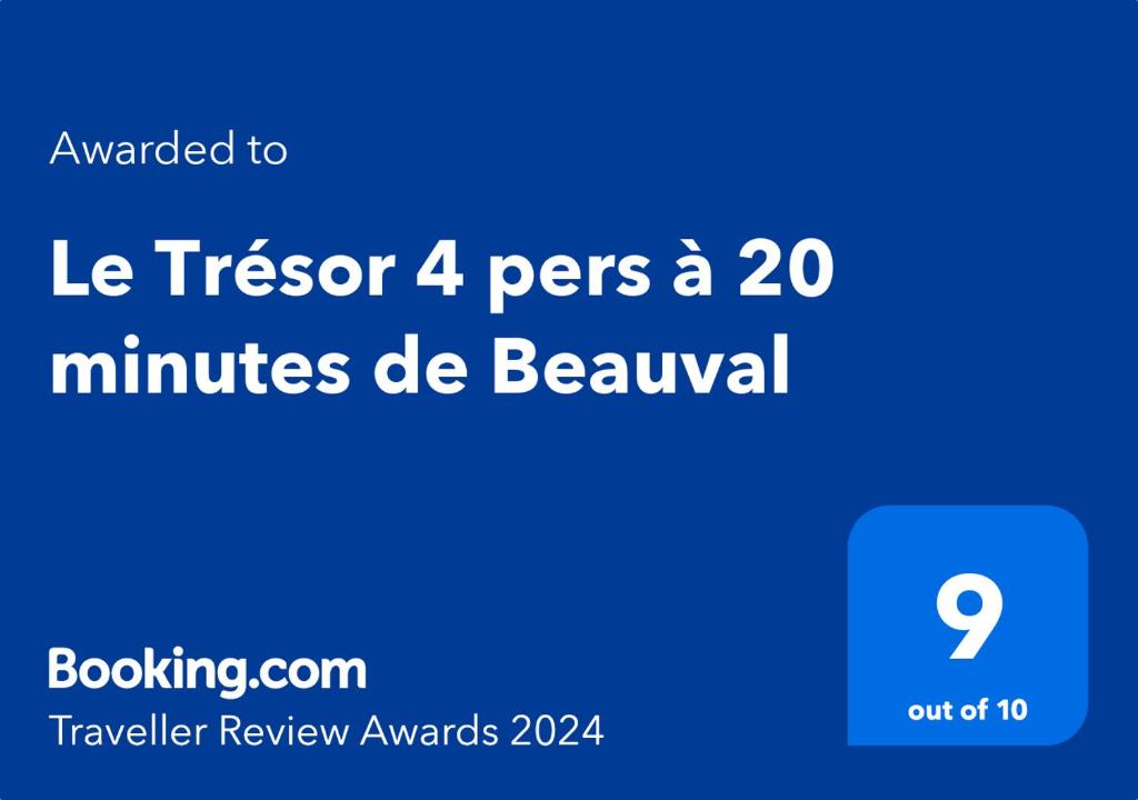 Le Trésor 4 pers à 20 minutes de Beauval的证书、奖牌、标识或其他文件