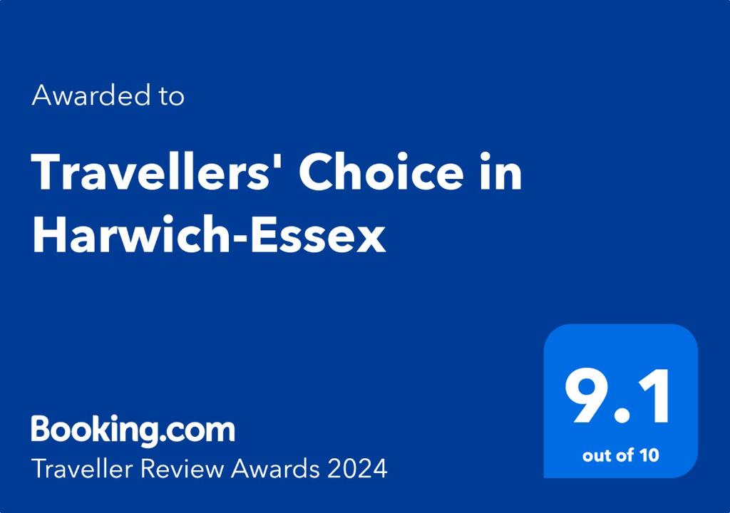 哈里奇Travellers' Choice in Harwich-Essex的旅行者在哈里奇散文中选择的单词蓝色标语