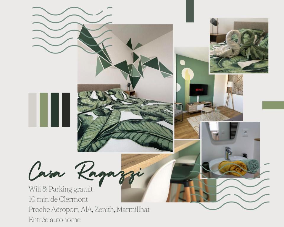 LempdesCasa Ragazzi - Refait à neuf - Calme - Parking的一张照片和一张床铺和一张房间相拼