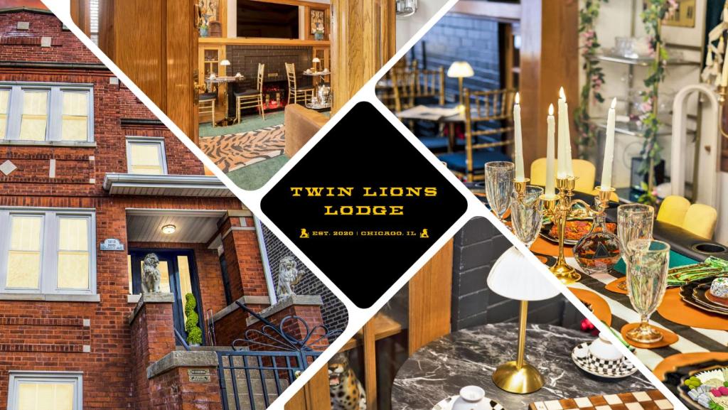 芝加哥The Twin Lions: Bespoke Travel Lodge w/ Speakeasy*的一张餐桌上的照片