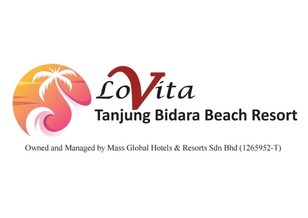 马六甲Lovita Tanjung Bidara Beach Resort的坦帕岛海滩度假村的标志