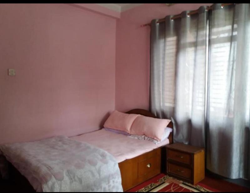 尼泊尔根杰Khadka Niwas的一间小卧室,配有床和窗户