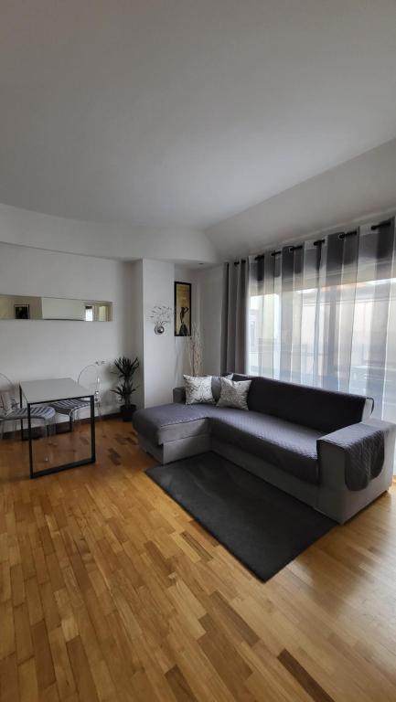 米兰San Siro Terrace Attic Apartment Milano的带沙发和桌子的大客厅