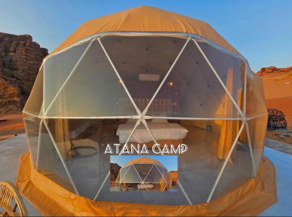 瓦迪拉姆RUM ATANA lUXURY CAMP的沙漠中一个伊瓜纳营地的内景