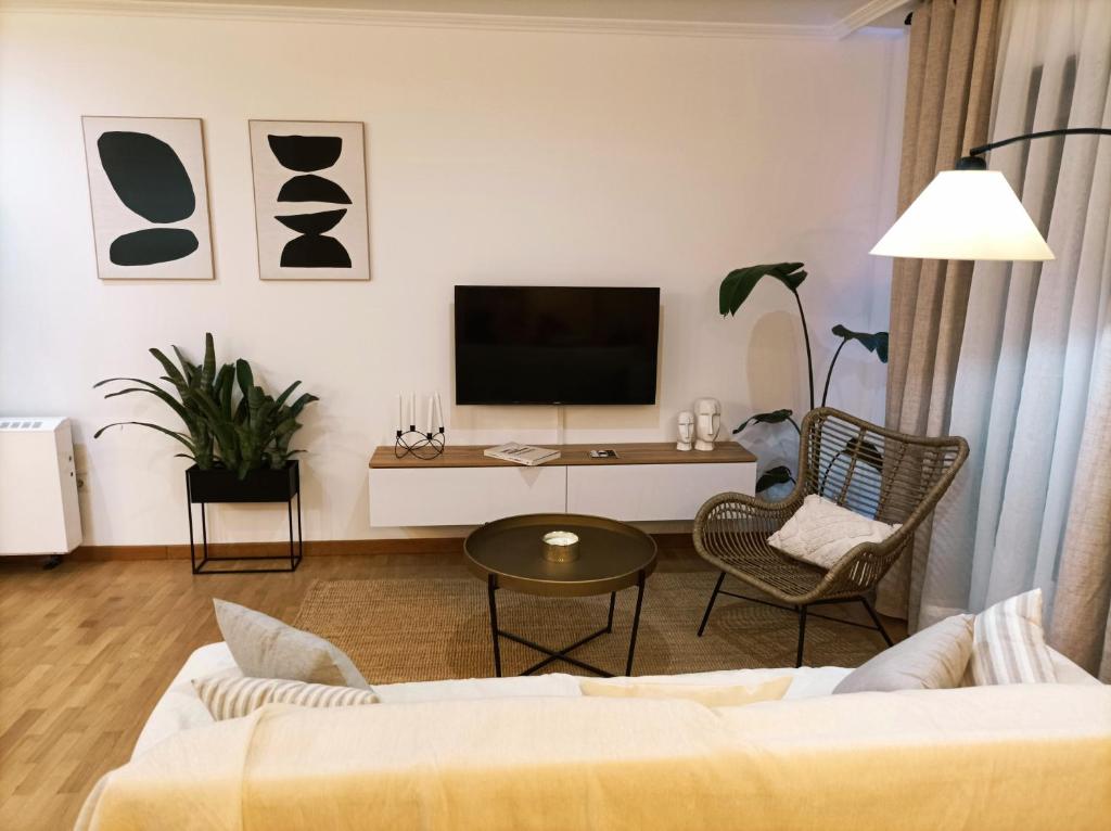维拉加尔西亚·德·阿劳萨As Conchas的带沙发和电视的客厅