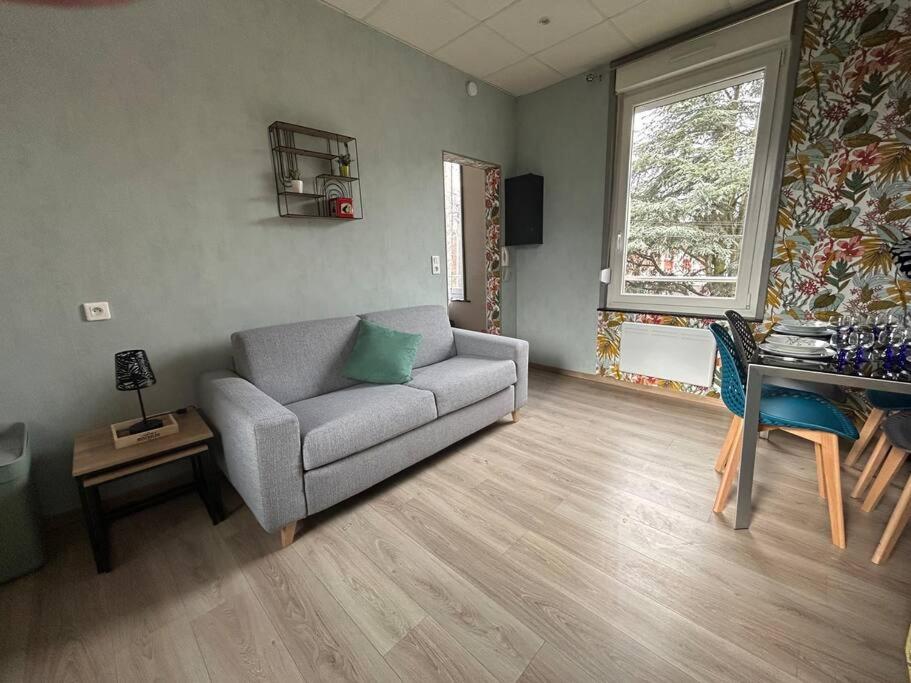 康布雷Martine: appartement 1er étage的客厅配有沙发和桌子
