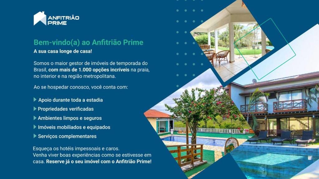 克里西玛Casa com churrasq, piscina e Wi-Fi em Criciuma SC的游泳池房子的传单
