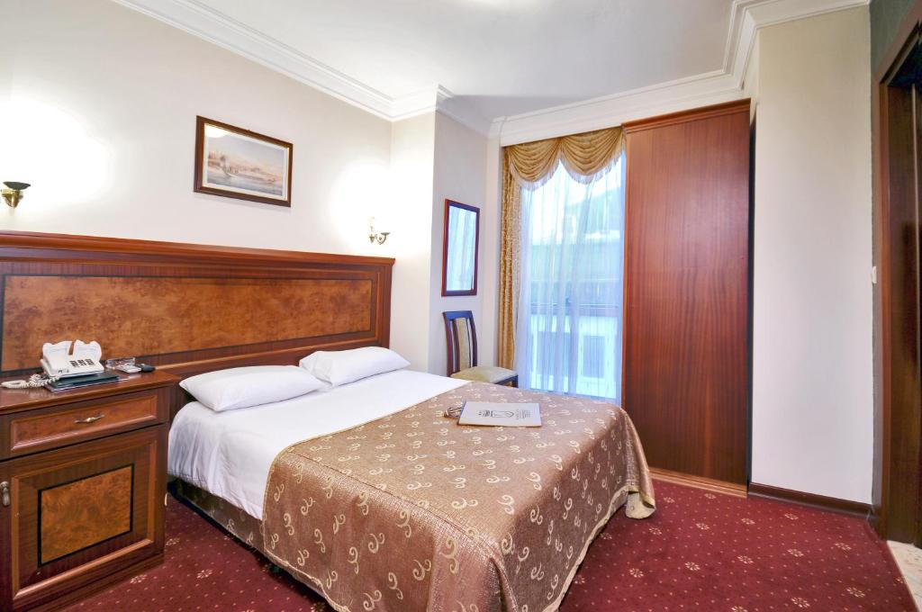 伊斯坦布尔格兰德艾玉波格鲁酒店的酒店客房设有床和窗户。