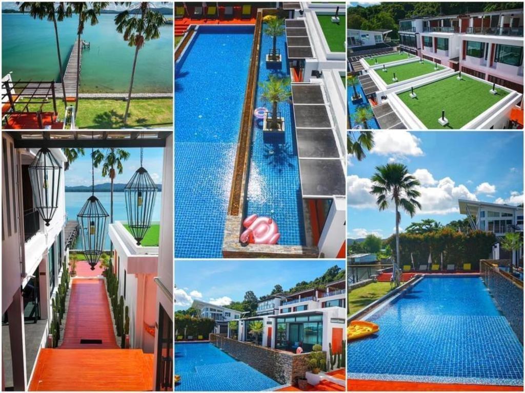 Ban Nong Nam KhaoAT Kung Kra baen Hotel and Residence的游泳池图片的拼贴