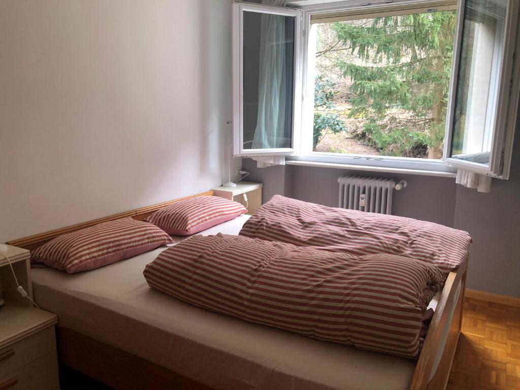 博尔扎诺Guesthouse Gigli 2 - Garage piccolo & Tourist Card的卧室设有两张床,带窗户