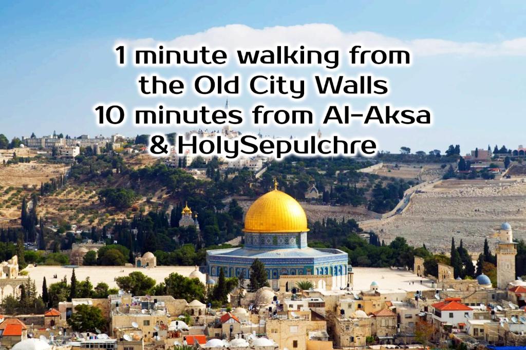 耶路撒冷New Metropole Hotel - Jerusalem的享有老城墙的景致,距离阿勒颇(aleppo)和霍维斯科特(hovsycot)有数分钟路程。