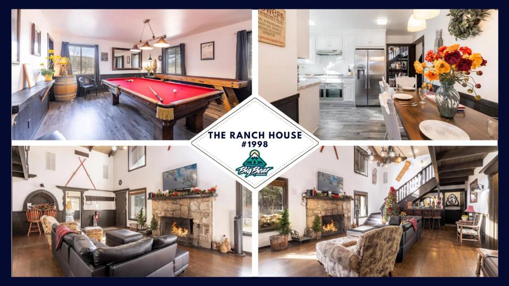 大贝尔城1998-The Ranch House home的客厅设有台球桌和房子
