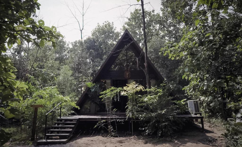 KhawāsaLA SELVA Resort, Pench National Park的森林中间的小小屋