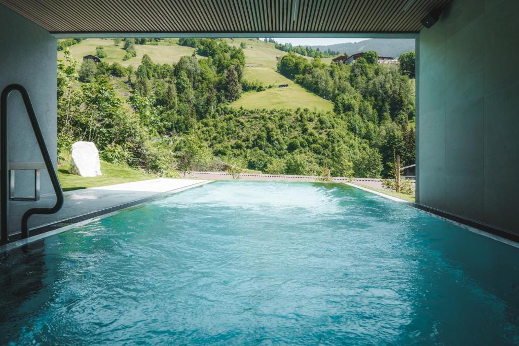 萨尔巴赫Haus Jausern的山景游泳池