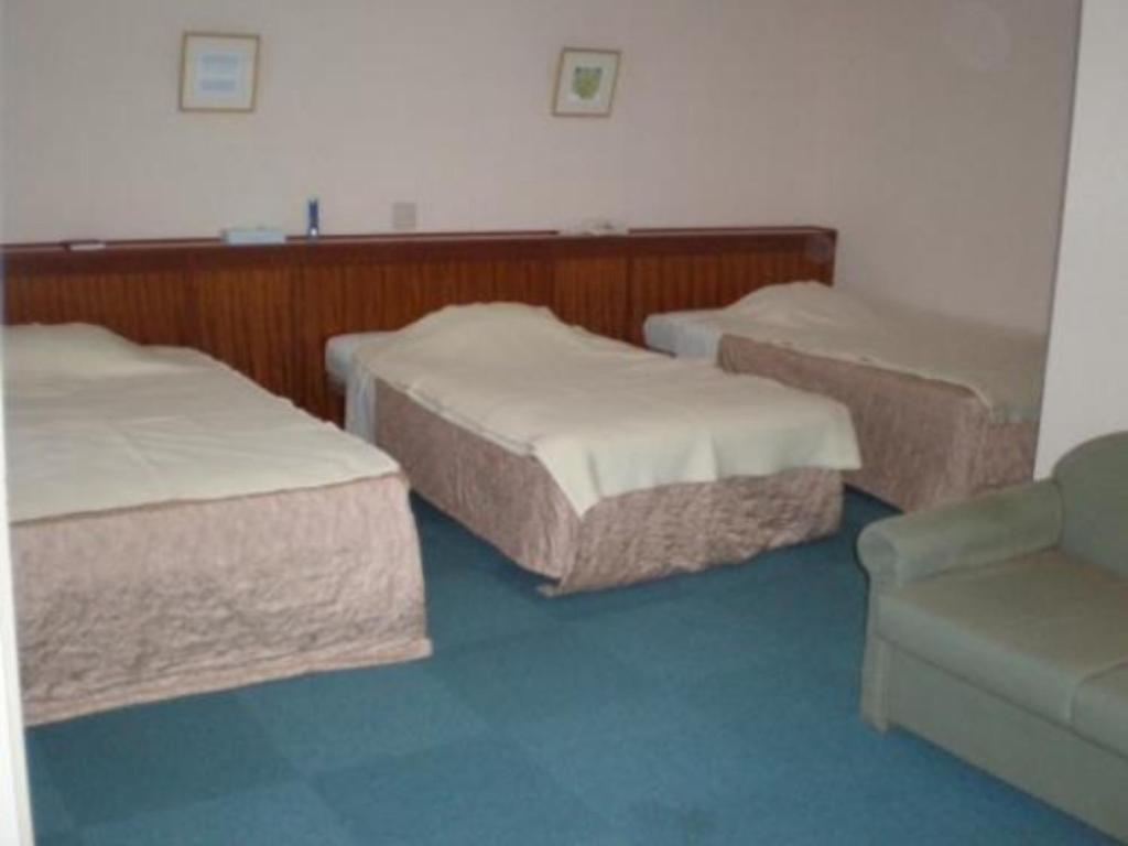 Kikai Daiichi Hotel - Vacation STAY 30433v的一间设有三张床的房间,其中一张沙发