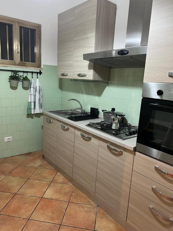 GuagnanoPunto Felice的厨房配有炉灶和水槽。