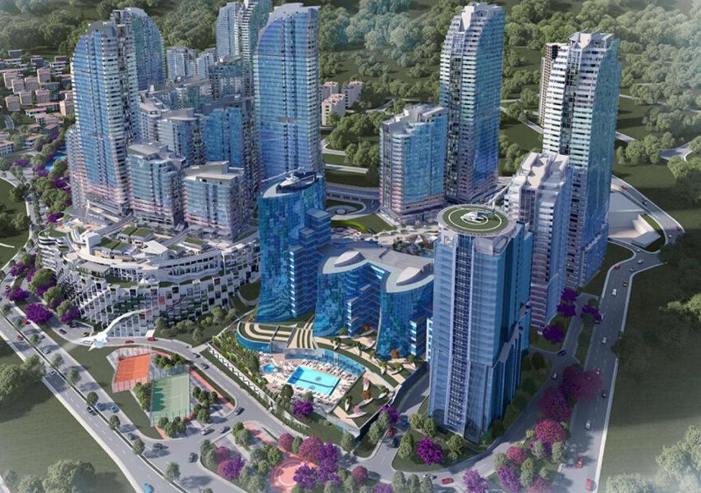 伊斯坦布尔Luxurious Residence in Istanbul的城市高楼高空景观