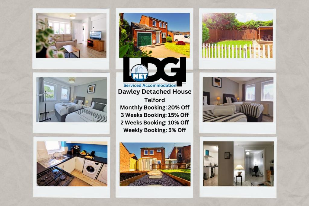 DawleyDawley Detached House 3 Bedrooms with parking, garden, Wi-Fi的家庭照片的拼贴