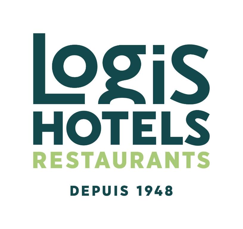 沃努瓦Logis Hôtel Le Moulin de la Coudre的icos和酒店餐厅的标志