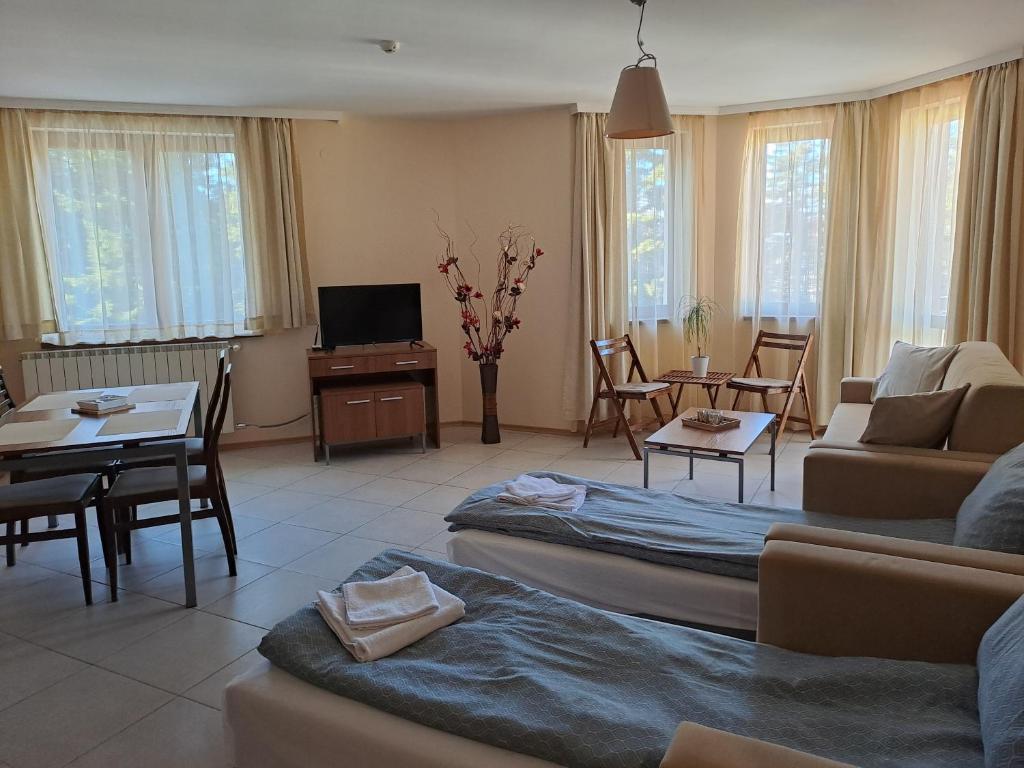 波罗维茨Rista apartment, Villa Park的客厅配有沙发和桌子