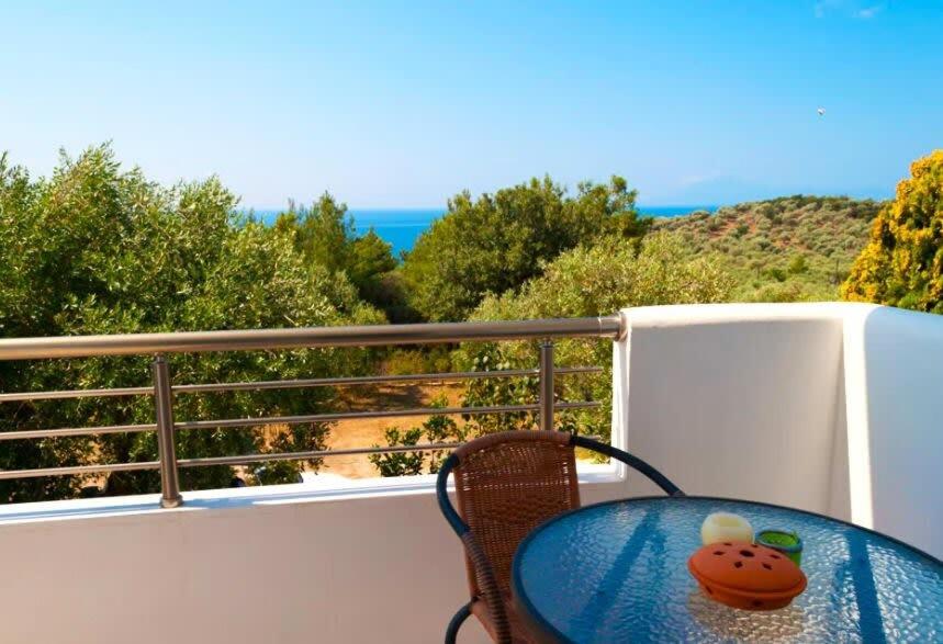 阿斯特里斯Thasos Seaside Serenity - Seaview & Garden Nests的海景阳台上的桌子