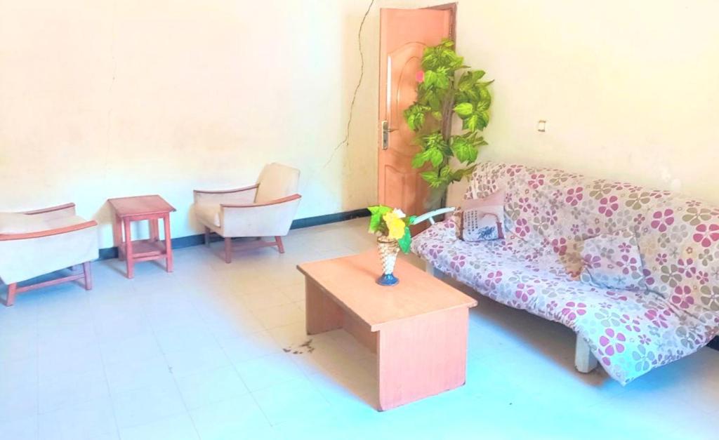 亚的斯亚贝巴Moji pension的客厅配有沙发和桌子