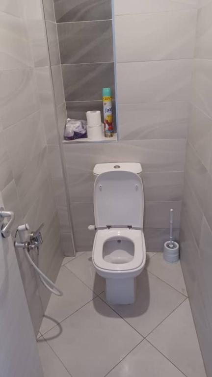 奥兰Fernand ville oran的一间小浴室,在摊位设有厕所