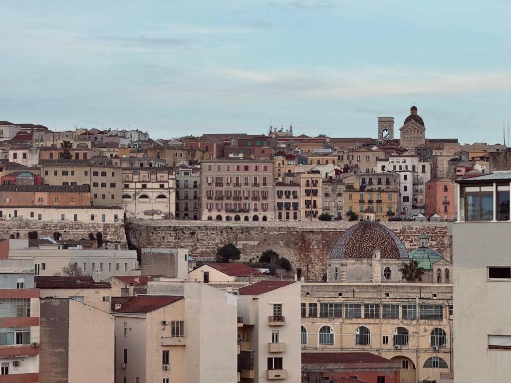 卡利亚里Mameli View Cagliari的城市景观,拥有许多建筑