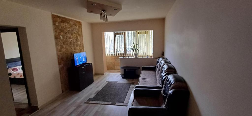 康斯坦察Apartament sat vacanța Mamaia-Constanta的带沙发和电视的客厅
