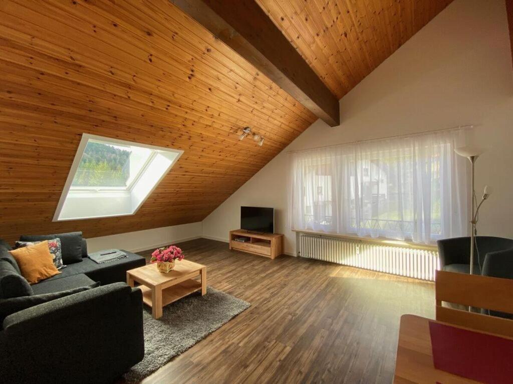 托特莫斯Black Forest Nest的带沙发和电视的客厅