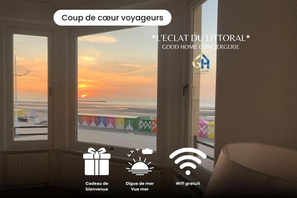 敦刻尔克l'Éclat du Littoral Vue mer - Good Home的客房设有海景窗户。