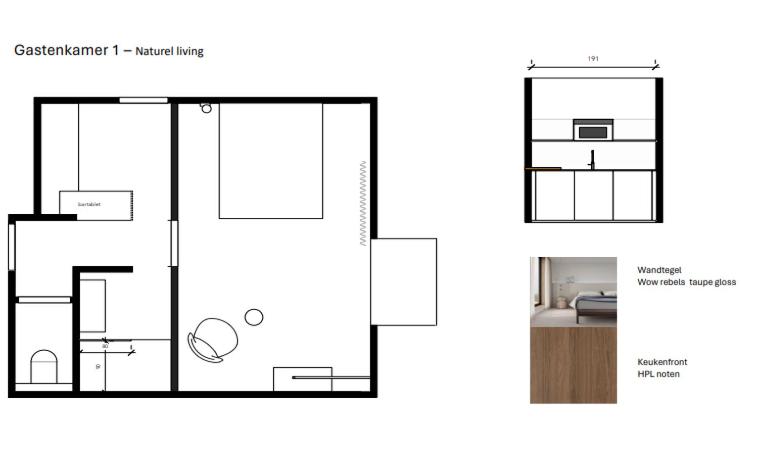 赫尔Business Accommodation 'Natural Living' Nomad的一个小房子的平面图