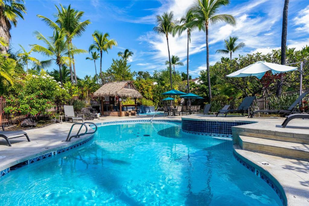 科纳"Makani Moana" at Keauhou Resort #104, Entire townhome close to Kona的棕榈树度假村的游泳池