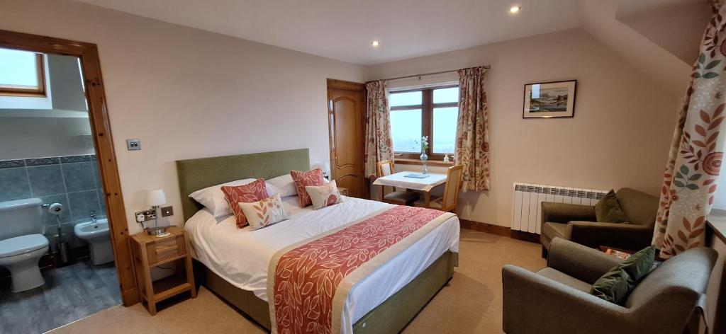 洛欣弗Caisteal Liath House的一间酒店客房 - 带一张床和一间浴室