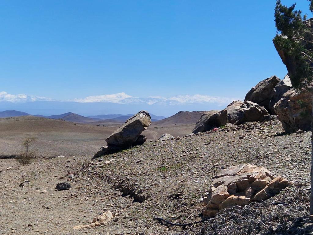 Sidi Bou OthmaneNoé Nomade , chambre privé的山丘上一群岩石,背景是山丘